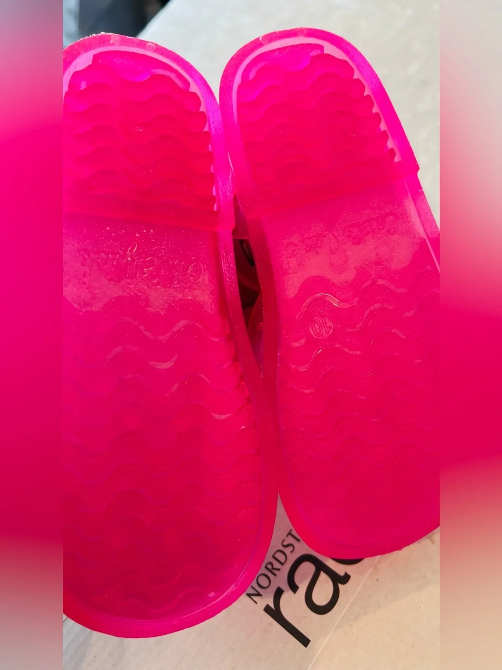 Cat & Jack Girls' Pink Cherry Jelly Sandals size 10 girls